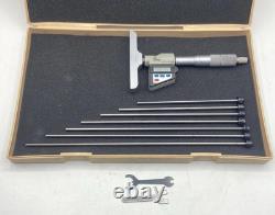 Mitutoyo Digital 329-711-10 Depth Micrometer Metric & Inches 0-6 0-150 MM Case