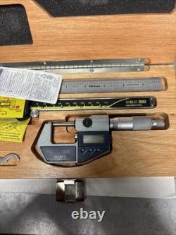 Mitutoyo Digital Caliper And Micrometer Set In Wooden Box Very Nice