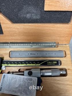 Mitutoyo Digital Caliper And Micrometer Set In Wooden Box Very Nice