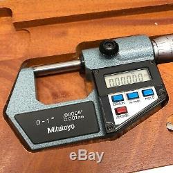 Mitutoyo Digital Caliper CD-6B, Micrometer 293-765-10 Set In Wood Case
