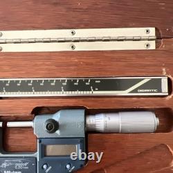 Mitutoyo Digital Calipers 500-136 & Digital Micrometer 293-765-30 Set Wood Case