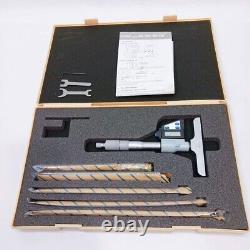 Mitutoyo Digital Depth Micrometer 329-511 DMC100-150DM with 6 Rods Digimatic