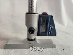 Mitutoyo Digital Depth Micrometer Metric Made In Japan. 001mm 0-75mm 100mm Base