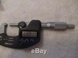 Mitutoyo Digital Micrometer 0-1.00005 Ip65 Coolant Proof With Case