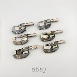 Mitutoyo Digital Micrometer 0-1 Lot Of 6 Inspection Tools CNC Machinist Mic