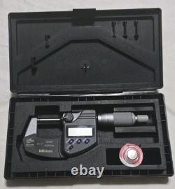 Mitutoyo Digital Micrometer 0-1 Ratchet Stop IP65 Coolant Proof New Battery