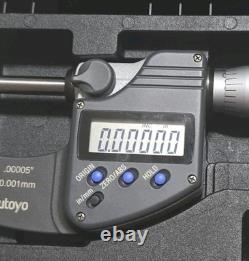 Mitutoyo Digital Micrometer 0-1 Ratchet Stop IP65 Coolant Proof New Battery