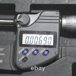 Mitutoyo Digital Micrometer 0-1 Ratchet Stop IP65 Coolant Proof New Battery