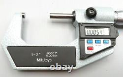 Mitutoyo Digital Micrometer 1-2.00005 293-722-10 TESTED new battery