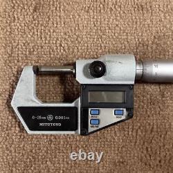 Mitutoyo Digital Micrometer 293-401 0-25Mm Japan Free Ship