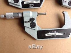 Mitutoyo Digital Micrometer 3 Pc Set, Very Good Condition