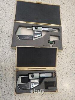 Mitutoyo Digital Micrometer LOT 0-1 & 1-2  293-712 293-715