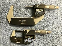 Mitutoyo Digital Micrometer Set 0-1 293-330-30 and 2-3 293-332-30 Digital IP65