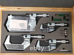 Mitutoyo Digital Micrometer Set, 4 Pieces, 0 1, 1 2, 2 3, 3 4