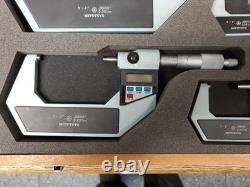 Mitutoyo Digital Micrometer Set, 4 Pieces, 0 1, 1 2, 2 3, 3 4