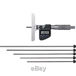 Mitutoyo Digital depth micrometer range 0 to 150 mm Measuring bar exchange type