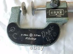 Mitutoyo Disk Micrometer 223-101 withDigit Counter 0-25mm Range. 01mm Grad