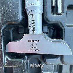 Mitutoyo MW-0155 Mechanical Digital Depth Micrometer 0-6 With 11 Rods. And Tool