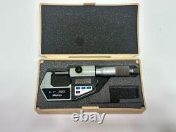 Mitutoyo No. 293-721-10 0-1 x. 00005 Outside DIGITAL Micrometer Carbide Tip