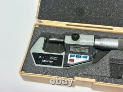 Mitutoyo No. 293-721-10 0-1 x. 00005 Outside DIGITAL Micrometer Carbide Tip