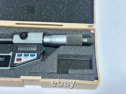 Mitutoyo No. 293-721-10 0-1 x. 00005 Outside DIGITAL Micrometer Carbide Tip