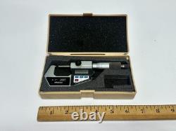 Mitutoyo No. 293-721-10 0-1 x. 00005 Outside DIGITAL Micrometer Carbide Tip