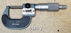 Mitutoyo No. 295-253 digital outside micrometer with rounded faces. 0001