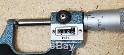 Mitutoyo No. 295-253 digital outside micrometer with rounded faces. 0001