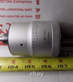 Mitutoyo No 297-201-01 micrometer head 0 2 0.0002 carbide tip digit readout