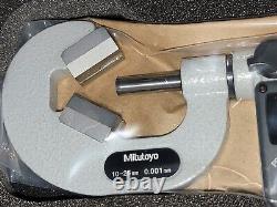 Mitutoyo V-Anvil + Groove Digital Micrometer 10-25mm 0.001mm 3 Flute Taps Cutter
