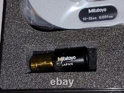 Mitutoyo V-Anvil + Groove Digital Micrometer 10-25mm 0.001mm 3 Flute Taps Cutter