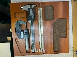 Mitutoyo digital caliper and micrometer set with case