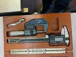 Mitutoyo digital caliper and micrometer set with case