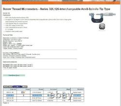 NEW Mitutoyo 326-352-30 1 to 2 SAE & Metric Digital Screw Thread Micrometer