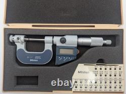 NEW-Mitutoyo Digital Screw Thread Micrometer 326-711-30 Inch/Metric, 0-25mm/0-1