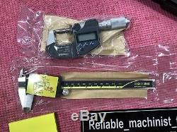 NEW SET Digital Mitutoyo 6in Caliper And 0-1 In Outside Micrometer Ip65/P272