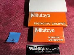 NEW SET OF Digital Mitutoyo 6in Caliper And 0-1 In Outside Micrometer Ip65/P40