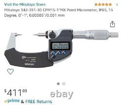NIB Mitutoyo 342 Series 0 to 1 SAE & Metric Digital Point Outside Micrometer