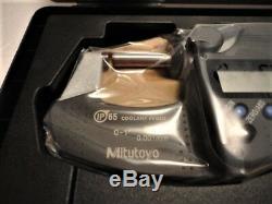 New Mitutoyo 293-340-30, 0-1 Digital Micrometer, Ip65.00005, Ratchet Thimble
