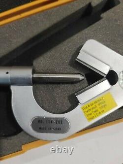 Nice Mitutoyo 114-202 V-Anvil Micrometer 0.093 1 3 Flutes-Carbide Tipped