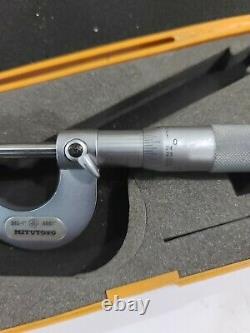 Nice Mitutoyo 114-202 V-Anvil Micrometer 0.093 1 3 Flutes-Carbide Tipped