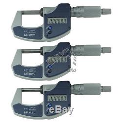 Pack of 3 Mitutoyo Micrometer 25mm 1 Digital External/Outside Mic 293-831