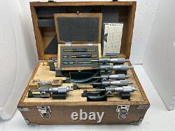 RARE MITUTOYO 0-6 Rolling Digital Micrometer Set, Carbide. 0001 No. 193-925
