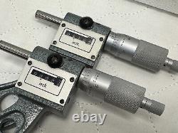 RARE MITUTOYO 0-6 Rolling Digital Micrometer Set, Carbide. 0001 No. 193-925
