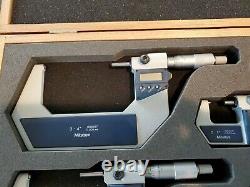 Set of 4 Mitutoyo Digital Micrometer Set 0-4