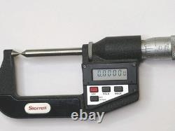 Starrett 0 To 1 Digital 60 Degree Point Micrometer In Very Good Condition