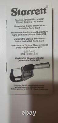 Starrett 3732XFL-1 0-1 Inch/Metric Digital Electronic Micrometer With Case