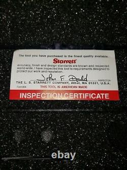 Starrett Digital Depth Micrometer Set with 5 Rods Case & inspection certificate