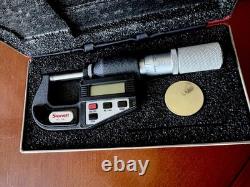 Starrett No. 734 0-1 Electronic Digital Micrometer with Original Case Tested