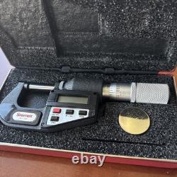 Starrett No. 734 0-1 Electronic Digital Micrometer with Original Case Tested